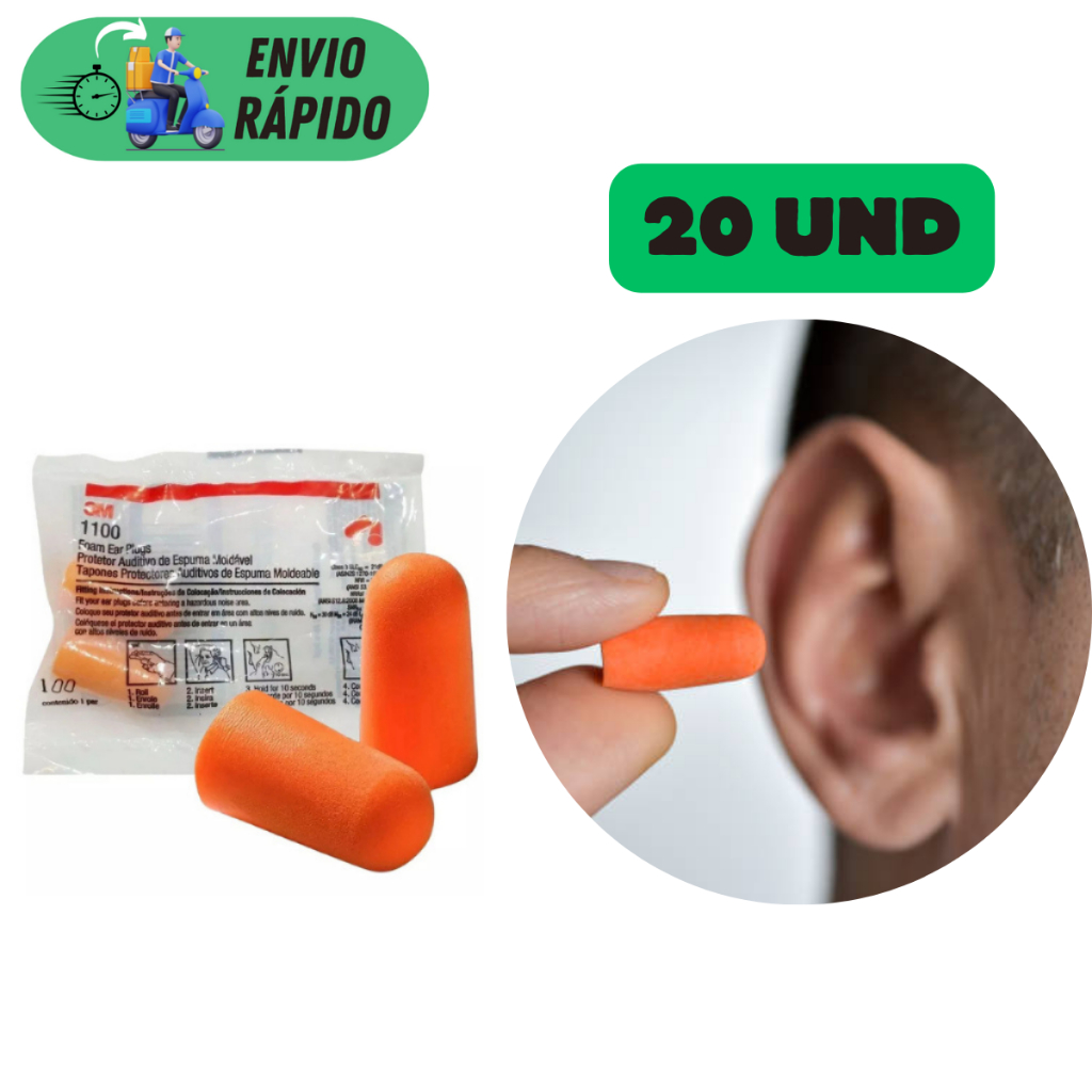 KIT 20 PROTETOR AURICULAR 3M PROTEÇÃO AUDITIVA PARA OUVIDOS EXCELENTE ...