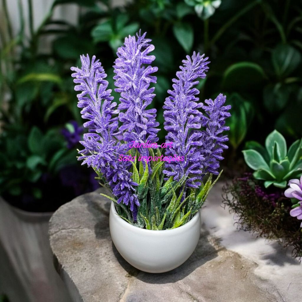 Pianta Artificiale Di Lavanda In Vaso — 23 Cm, Realistica, Per Casa, Balcone E Ufficio
