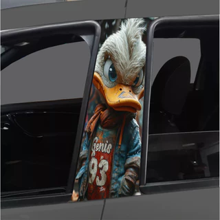 Adesivo de Coluna de Porta Carro Desenho Animado Pato Colorido 1