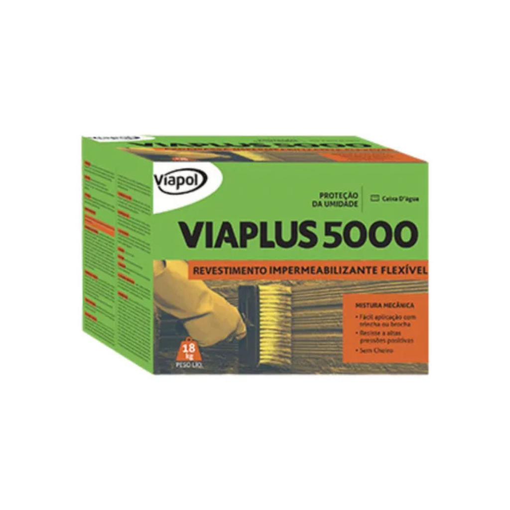 Viaplus 5000 18 Kg Revestimento Impermeabilizante Viapol | Shopee Brasil