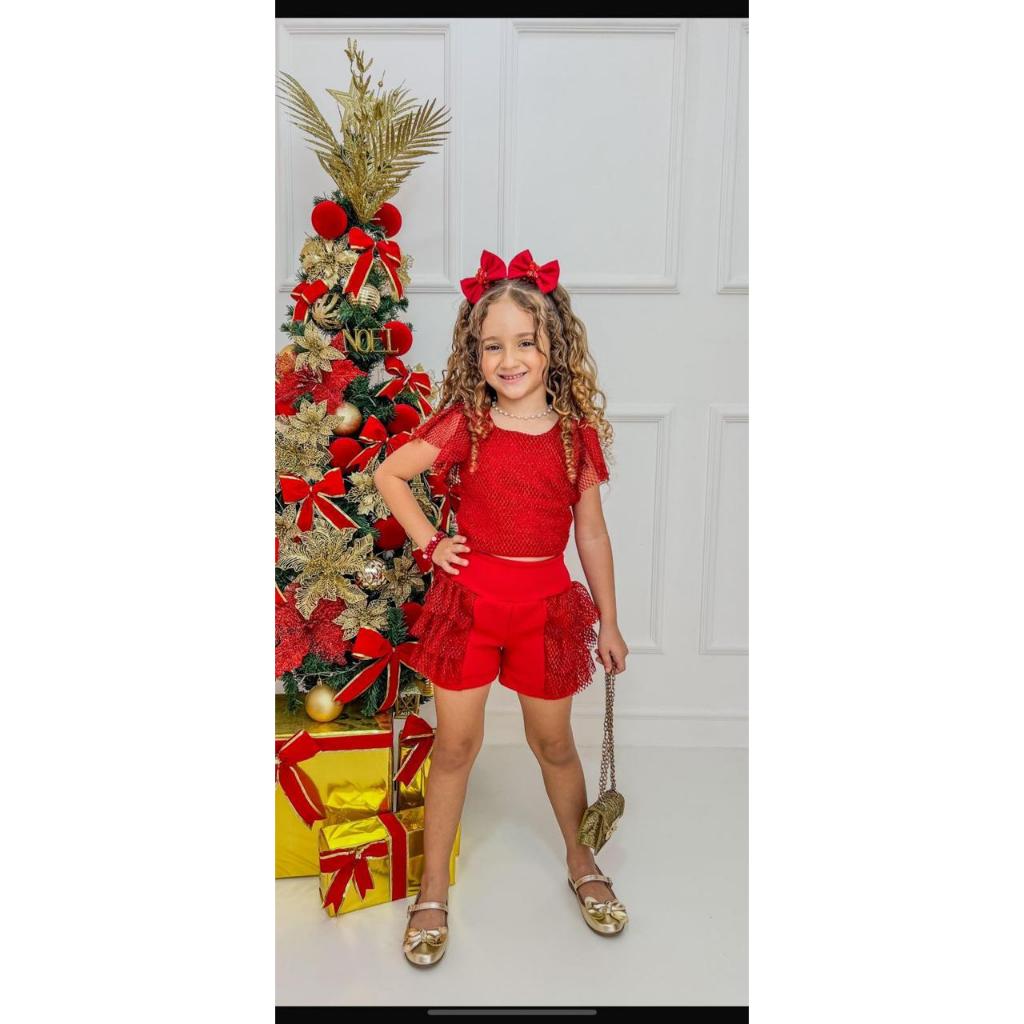 Conjunto Infantil de Natal Menina | Shopee Brasil