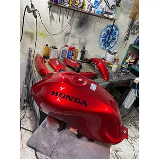 Tinta automotiva poliester candy vermelho perolizado em Oferta na Shopee