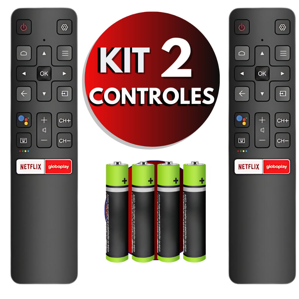 Kit 2 Controle Remoto TCL Universal Para Smart TV 4k LED LCD Rc802v ...