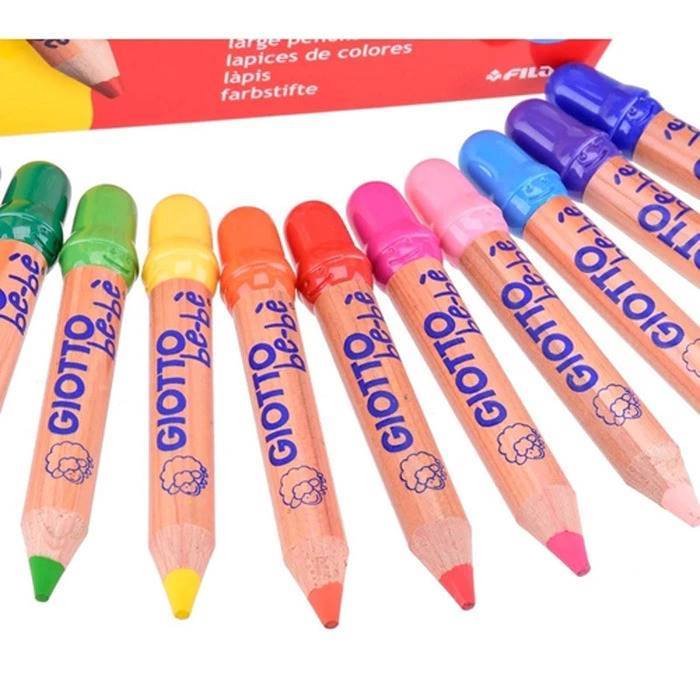 Lápis de Cor Giotto Bebe Jumbo 12 Com Apontador Super Lápis | Shopee Brasil