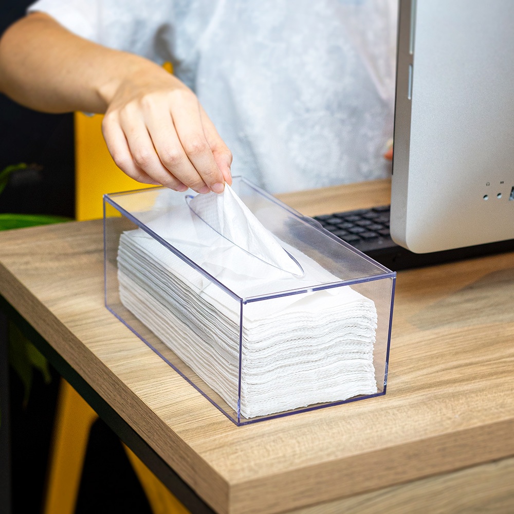 Caixa Acrílico Interfolha Porta Lenço Papel Toalha De Mesa Transparente ...