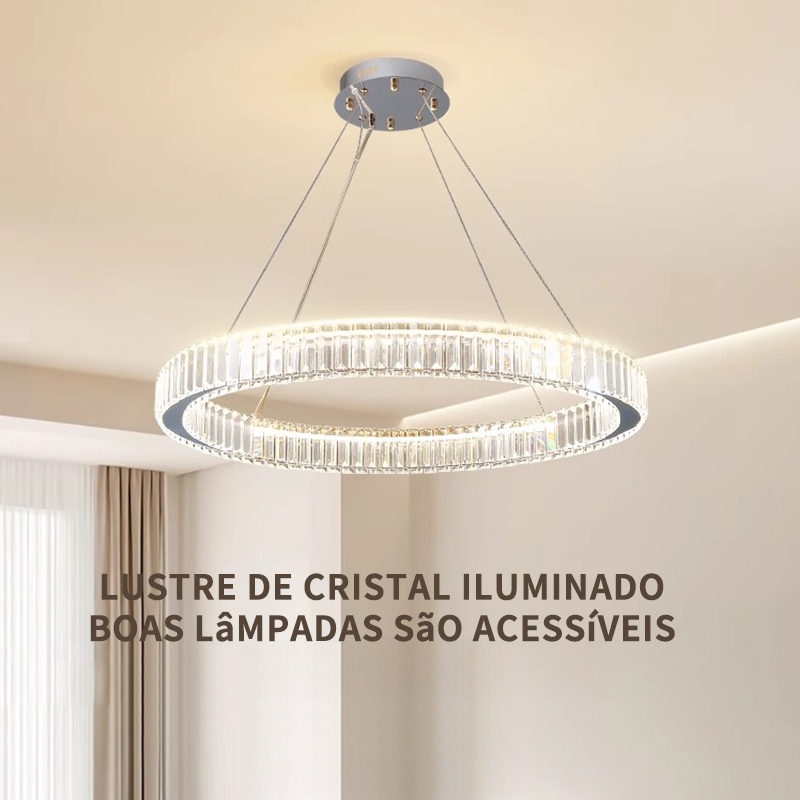 Lustre de cristal moderno restaurante vidro redondo led lustre sala ...