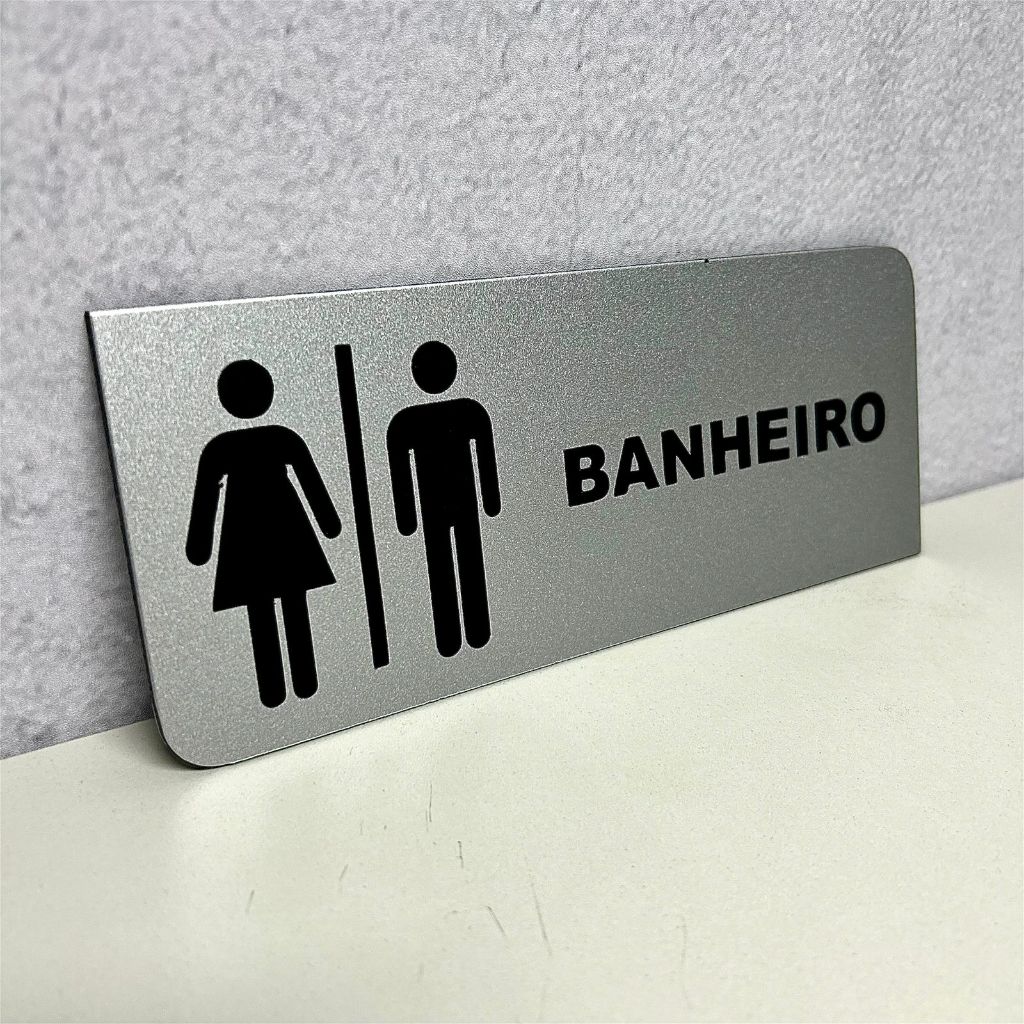 Placa Sinalização Banheiro Wc em ACM | Shopee Brasil
