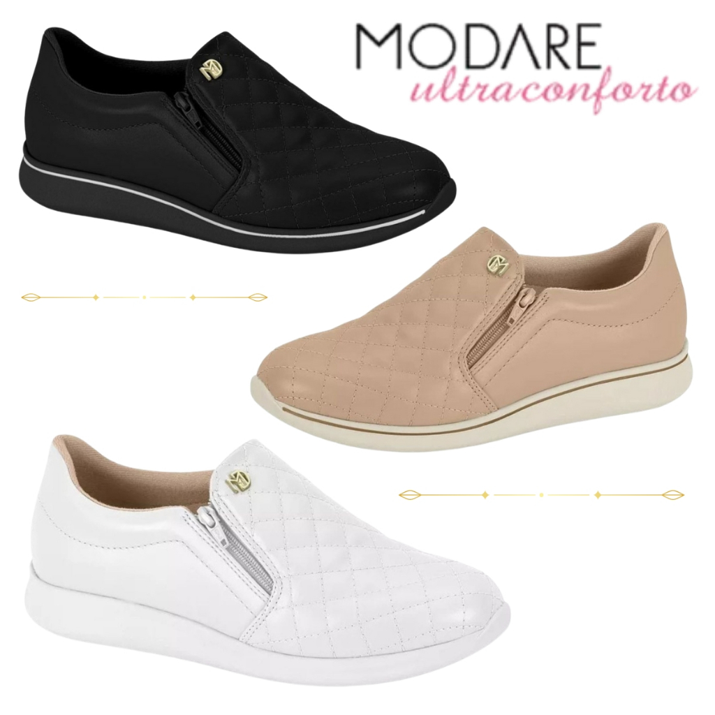 Tênis Modare Ultraconforto Zíper Calce Fácil Antiderrapante | Produto ...