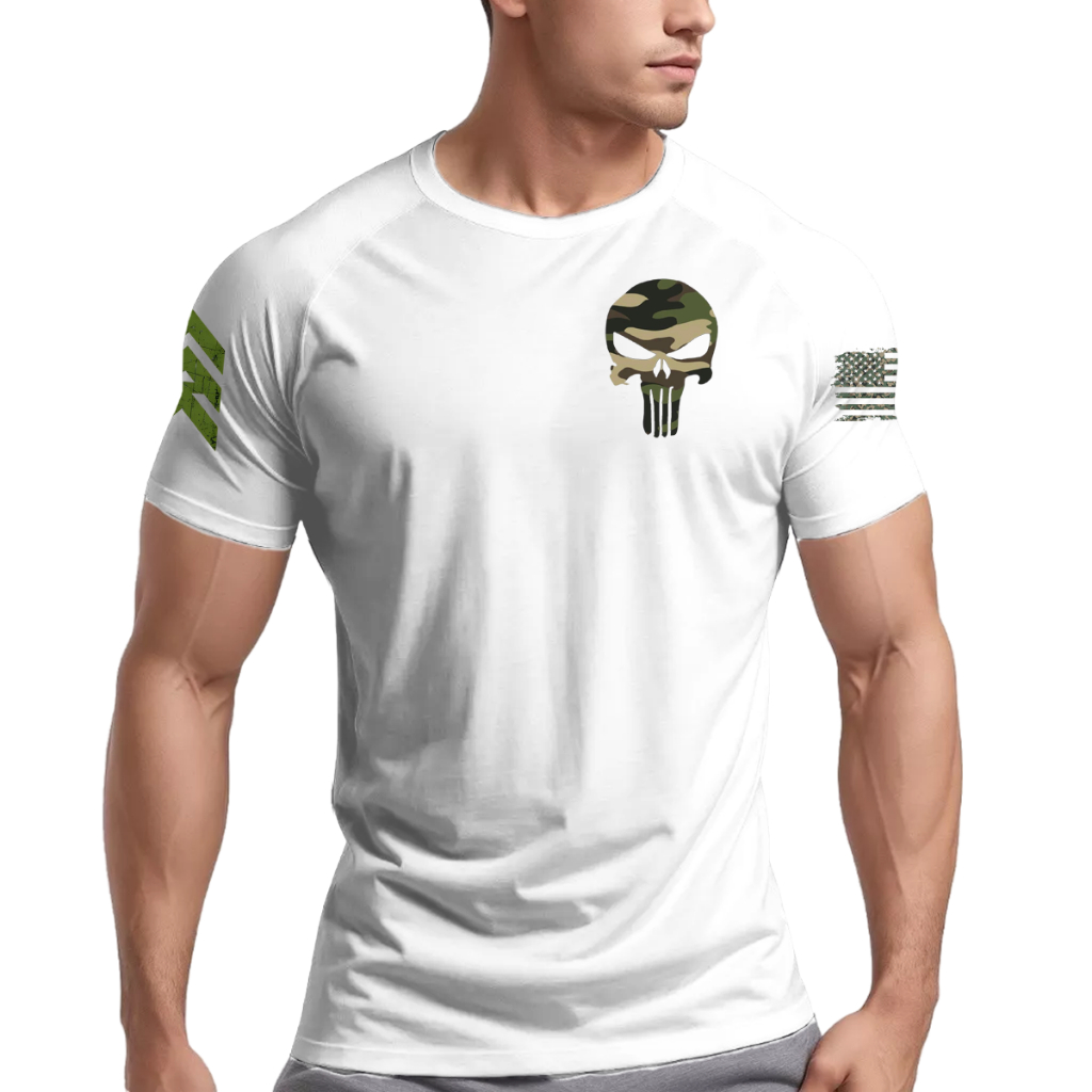 Camiseta Dry Fit Original Masculina Caveira Justiceiro Militar