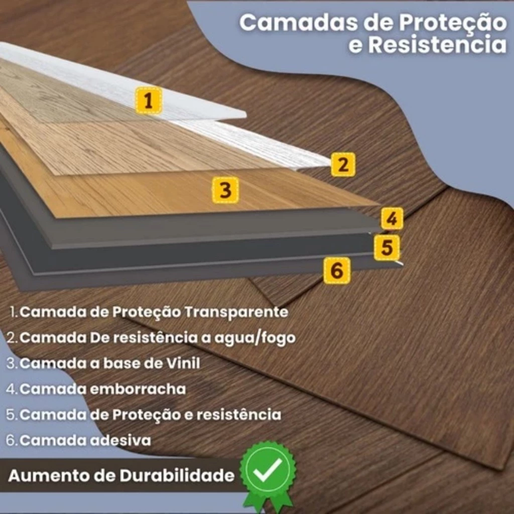 9 / 36 PCS Piso Vinílico Autocolante Adesivo Madeira 91cm x 15cm
