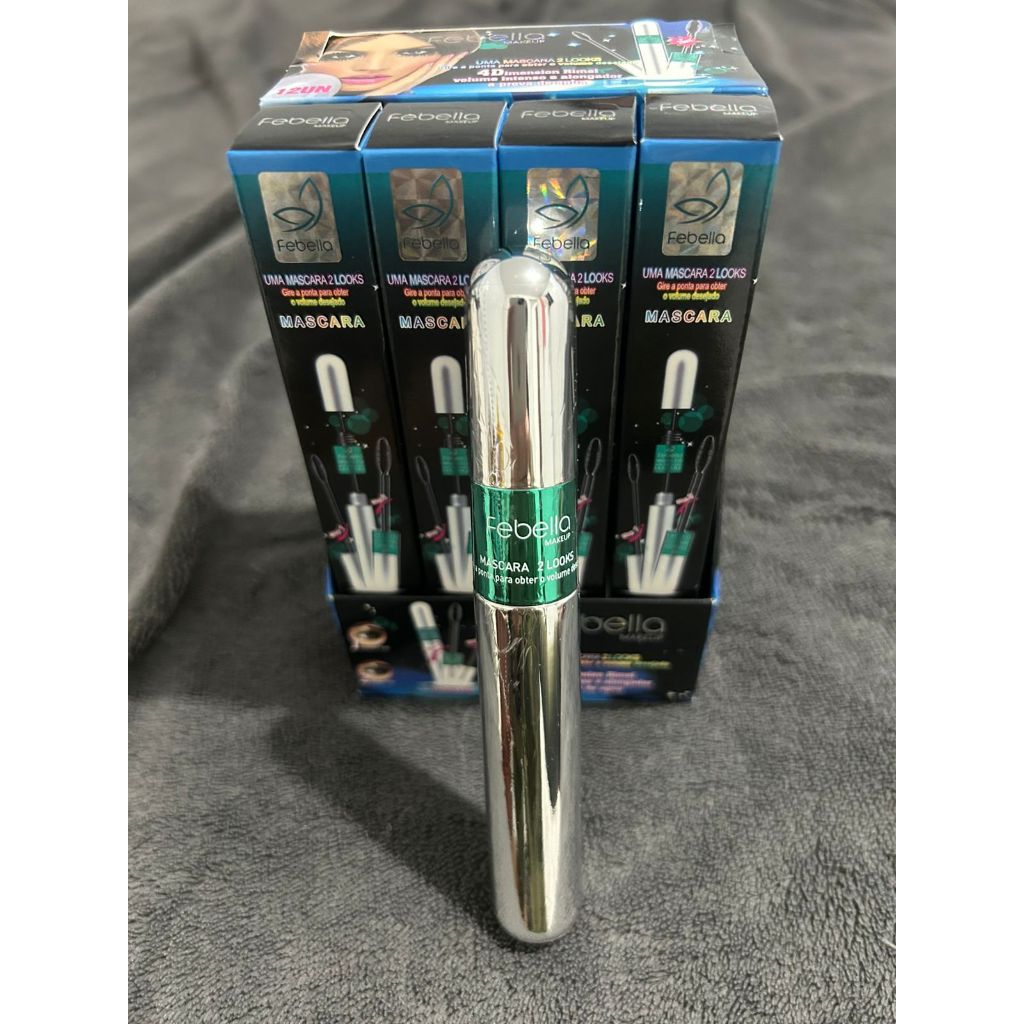 Máscara P/ Cílios Rímel prova d' água 2 Em 1 Volume Extra Febella