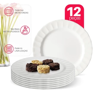Pratos Rasos Conjunto 12peças 27cm Caribe- Bhz Store em Oferta na Shopee