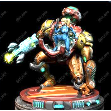Statua In Resina Samus Aran (Metroid) &ndash; Kit In Resina Non Verniciata &ndash; Da Assemblare E Dipingere