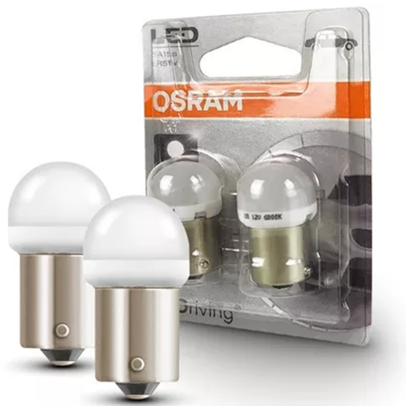 Par de Lâmpada LED BRANCO FRIO 1 polo R10W / R5W Osram BA15s 12V ...