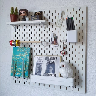 Painel Pegboard Estudo & Organização GEEK 56x56cm Branco