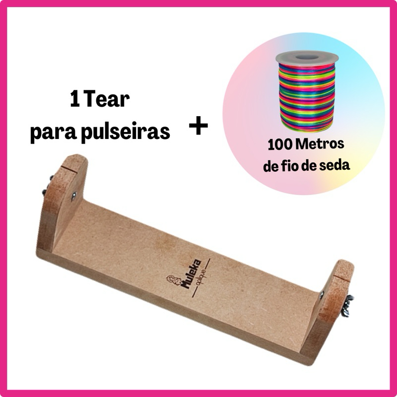 Base tear MDF para pulseiras macramê + 100 Metros de fio de seda/rabo ...
