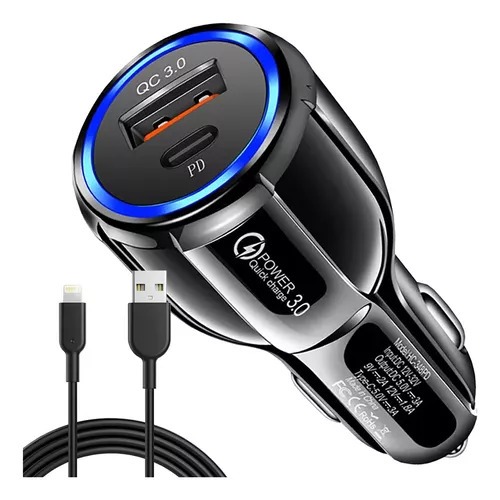Carregador Celular iPhone Lightning Para Carros Turbo Rápido Original ...