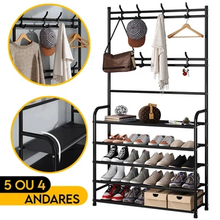 Arara Sapateira Organizadora Cabideiro Suporte Multiuso Roupa Sapato Quarto Closet