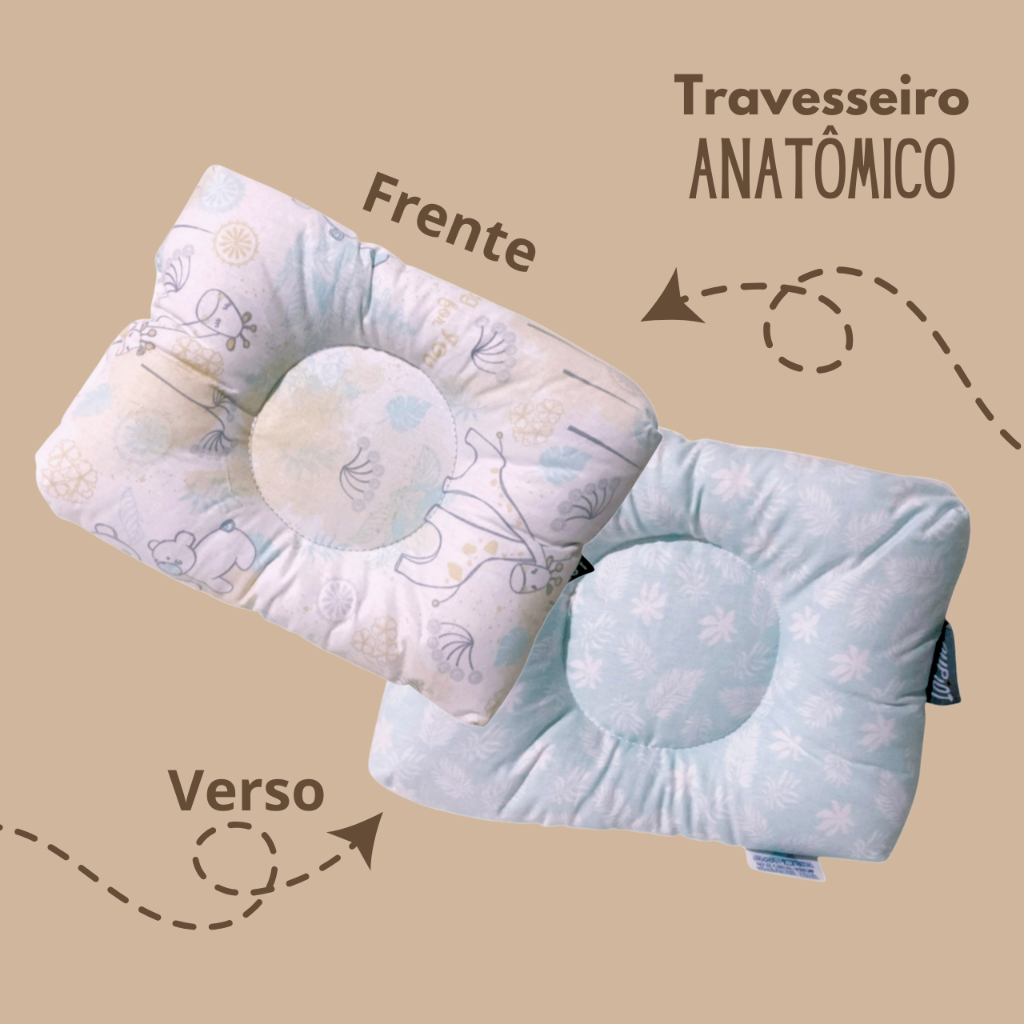 Travesseiro Almofada Anatômico Bebê Enxoval Recém Nascido Cabeça Chata ...