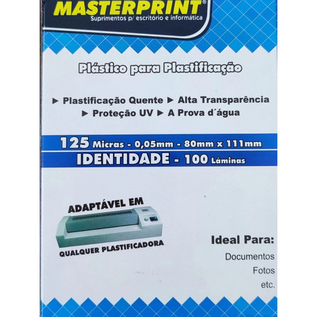 Polaseal Plastico Para Plastificacao RG/PIS/CIC Premium 80x110mm 0,05 C ...