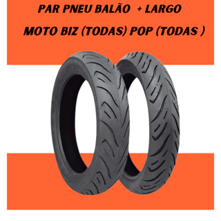 PAR PNEU BALÃO + LARGO BIZ POP 2.75-17E 110/80-14 COM CÂMARA em Oferta na Shopee