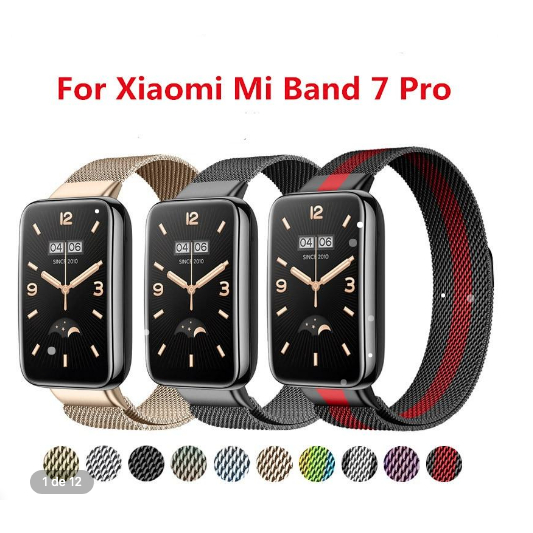 Pulseira de Metal Milanese Sport Para Xiaomi Band 7 Pro