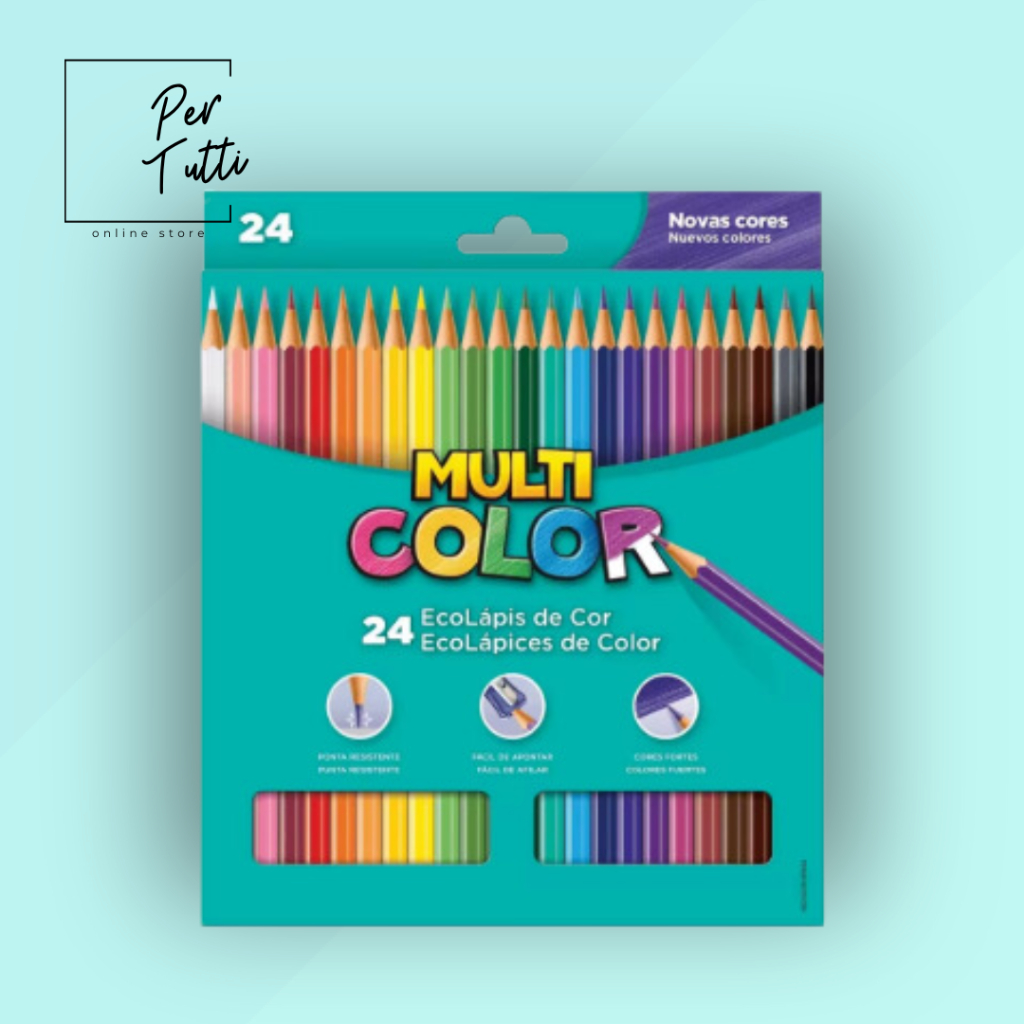 Lápis de Cor Multi Color 24 Cores - lapis de cor | Shopee Brasil