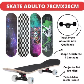 Skate Skateboard 78cm Adulto e Jovem