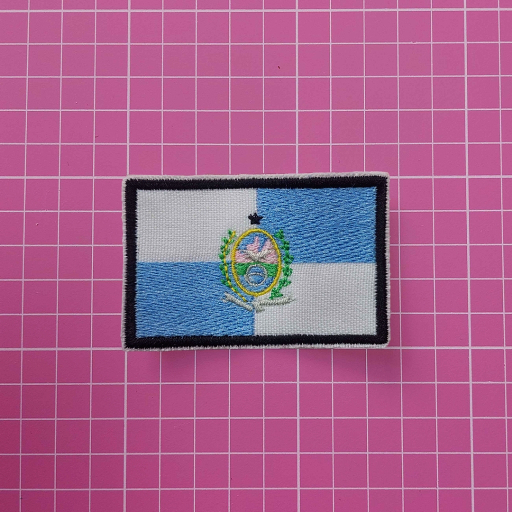 Patch Bordado Bandeira Rio de Janeiro c/ termocolante, carrapicho ou ...