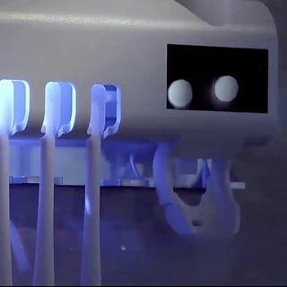 Aplicador Pasta De Dente Dispenser Porta Escovas Com Esterilizador Uv Promoção