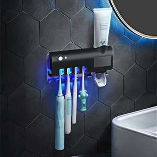 Aplicador Pasta De Dente Dispenser Porta Escovas Com Esterilizador Uv Promoção