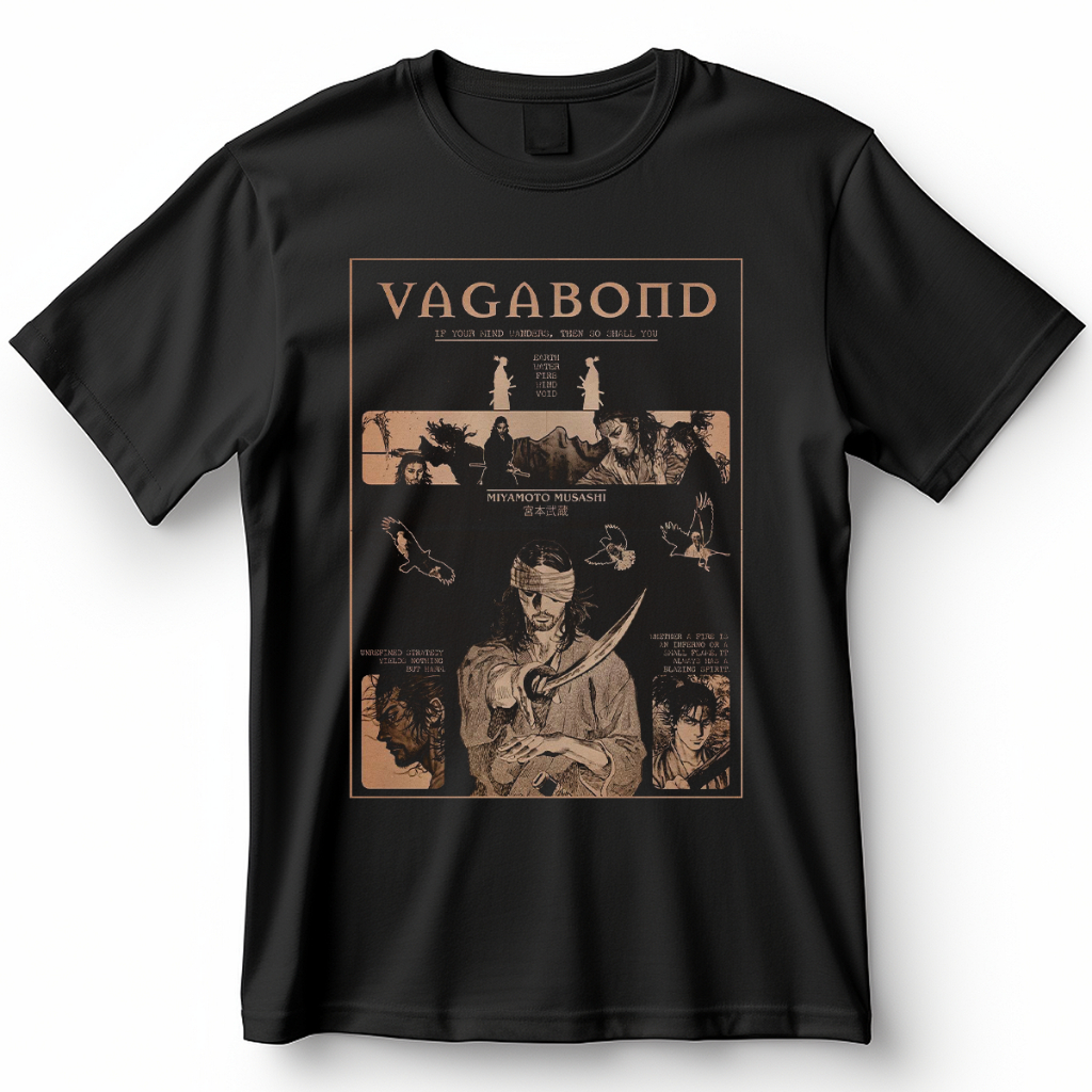 Camisa Vagabond Brutalism Blusa Camiseta de Anime 100% Algodão