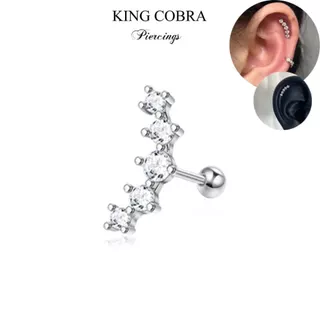 Piercing orelha Helix Aço cirurgico inox tragus cartilagem zircão KB101