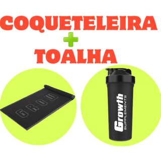 Kit All Black - Coqueteleira + Toalha - Growth Supplements