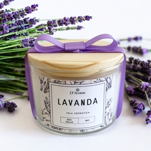 Vela aromática perfumada lavanda capim limao bamboo cha branco e cereja com avela