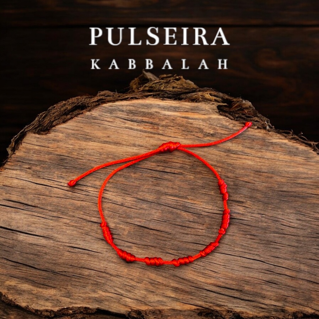 Pulseira Kabbalah 7 Nós da Proteção - Amuleto de Sorte e Energia Positiva