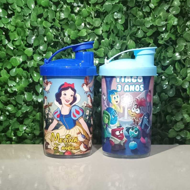 KIT 15 - COPO MINI BABY COM TAMPA FLIP (SHAKE) 200 ML PERSONALIZADO EM ...