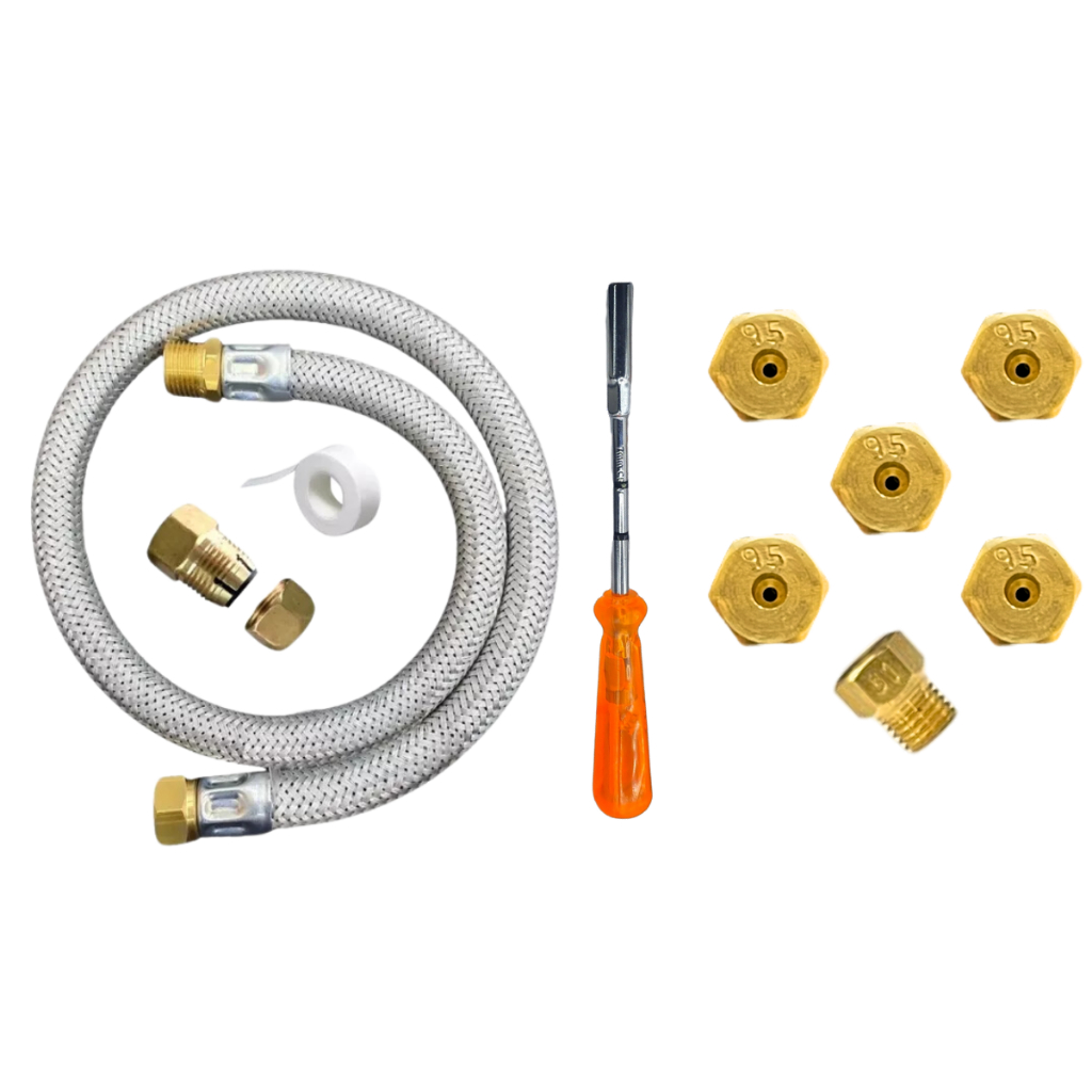 Kit Conversão De fogão Cooktop Bico Injetor Para Gás Encanado Mangueira