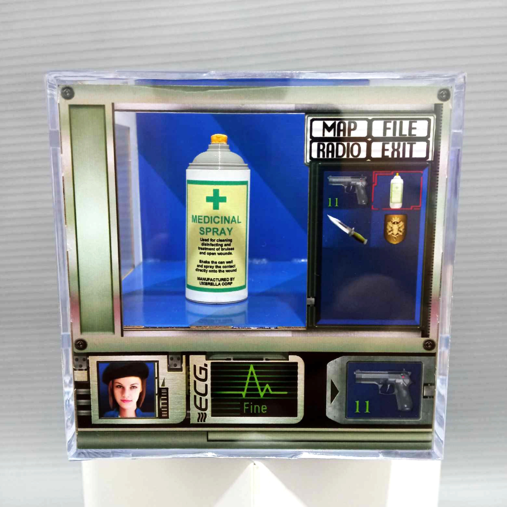 Cubo Diorama Resident Evil 1 Menu de Itens