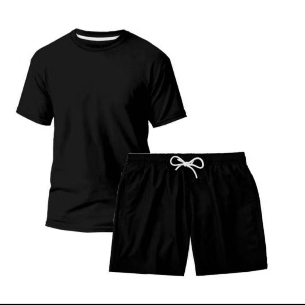 Kit Camiseta e Short Tactel Liso Lançamento Promoção
