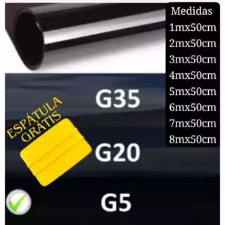 Película Tipo Insulfilm G5, G20, G35 Automotiva e Residencial –Janelas, Portas, largura 50cm em Oferta na Shopee