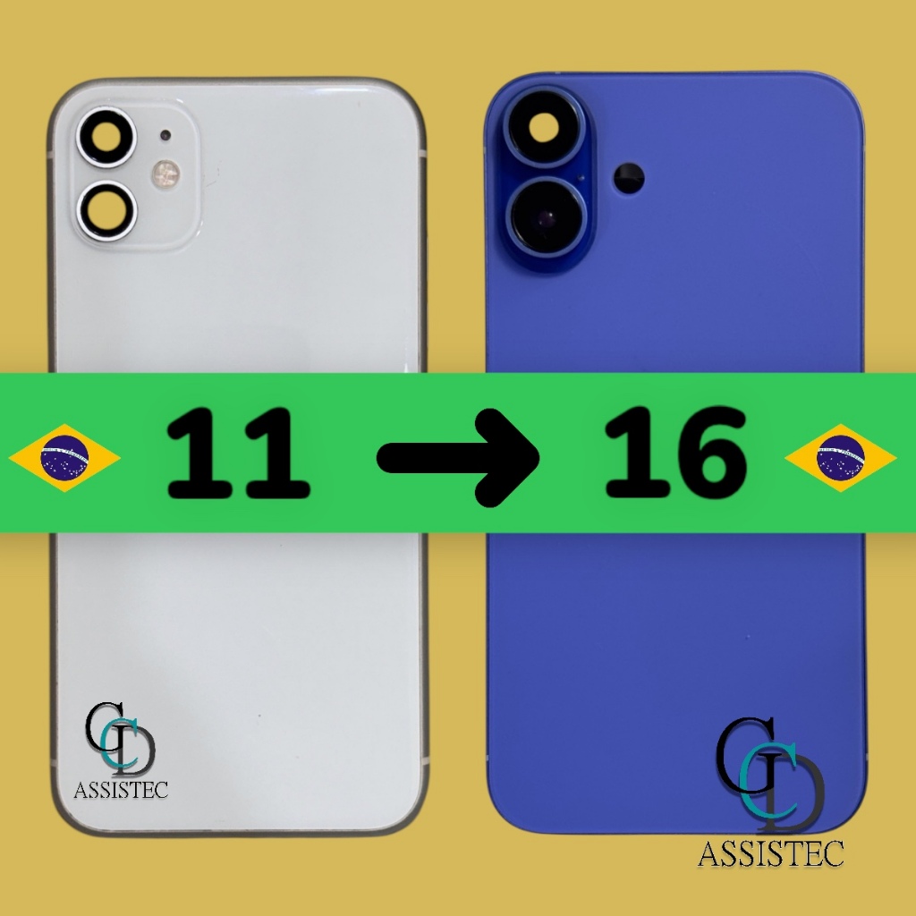 Carcaça iPhone XR E 11 Para Transformar Em 16 normal | Shopee Brasil