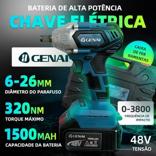 Chave De Impacto Parafusadeira Furadeira 01/02 Baterias 48v