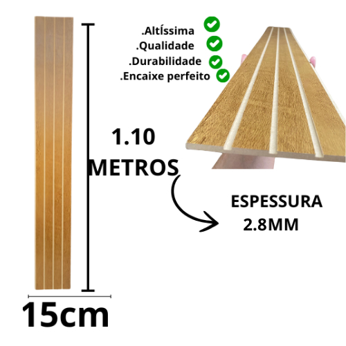 Painel Ripado KIT 10 UND_ MEDIDAS 1.15 ALTURA X1.50 LARGURA MDF COR ...