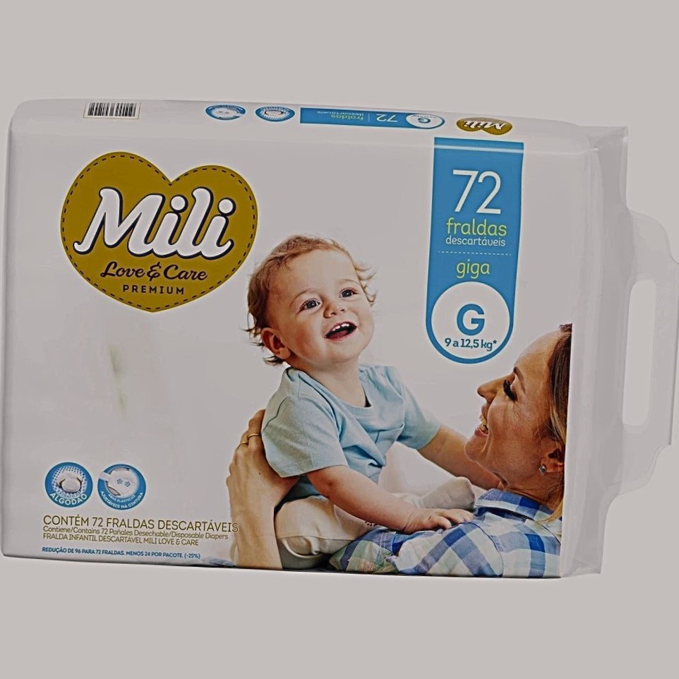 Fralda Love e Care Mili Giga G 72 Unid.(Com Indicador de Umidade ...