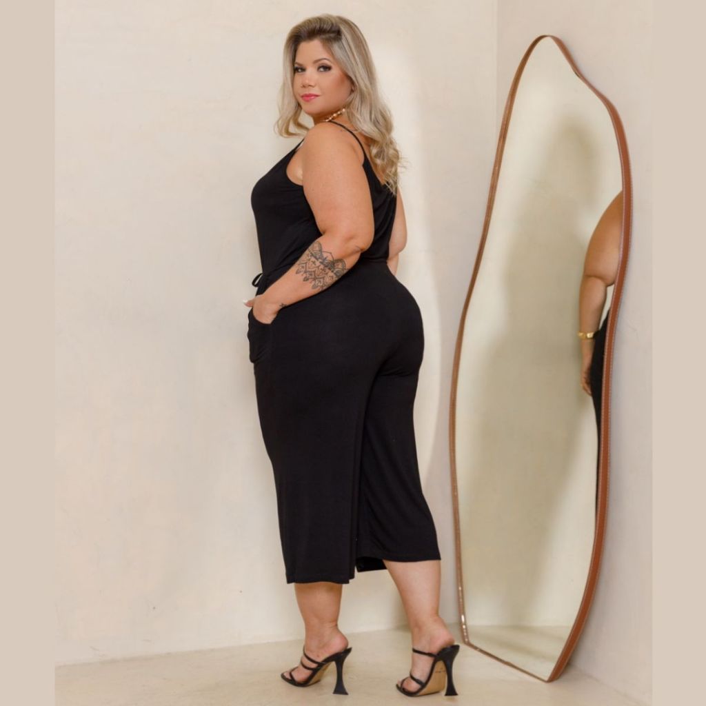 Macacão Feminino Alcinha Pantacourt Plus Size Mazal | Shopee Brasil