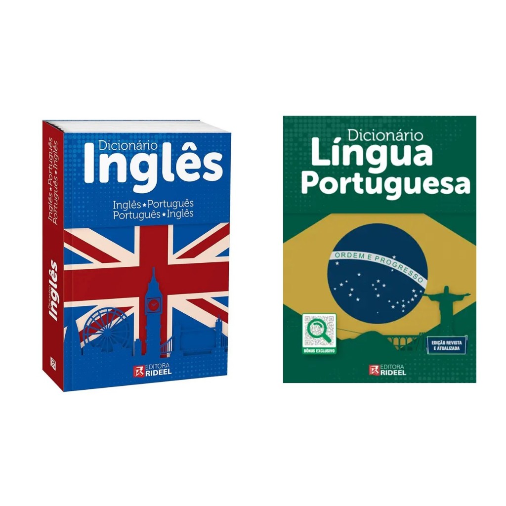 Kit Dicionário Escolar Português e Inglês 20 Mil Verbetes Cada ...