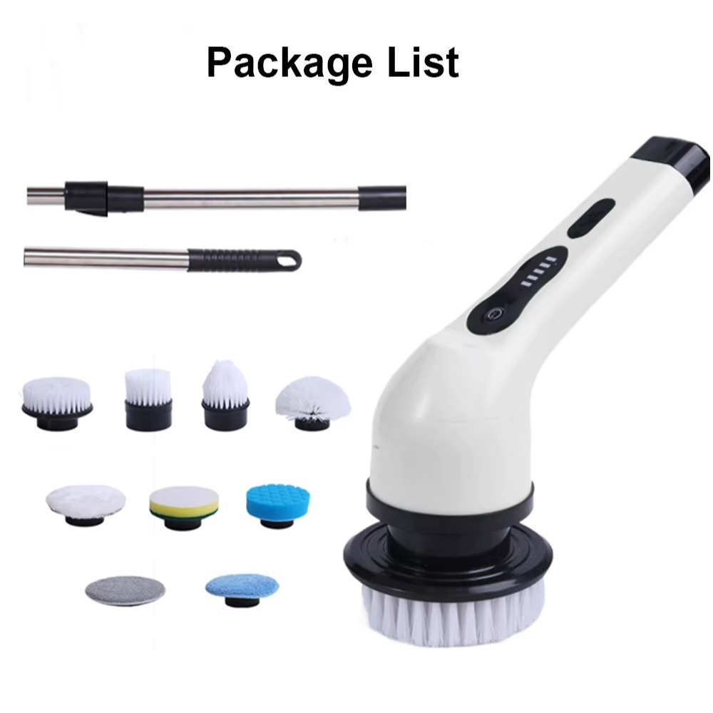 Esfregão Elétrico 9 Em 1 Sem fio Escova De Limpeza Pesada Multiuso 360 Recarregável Giratória