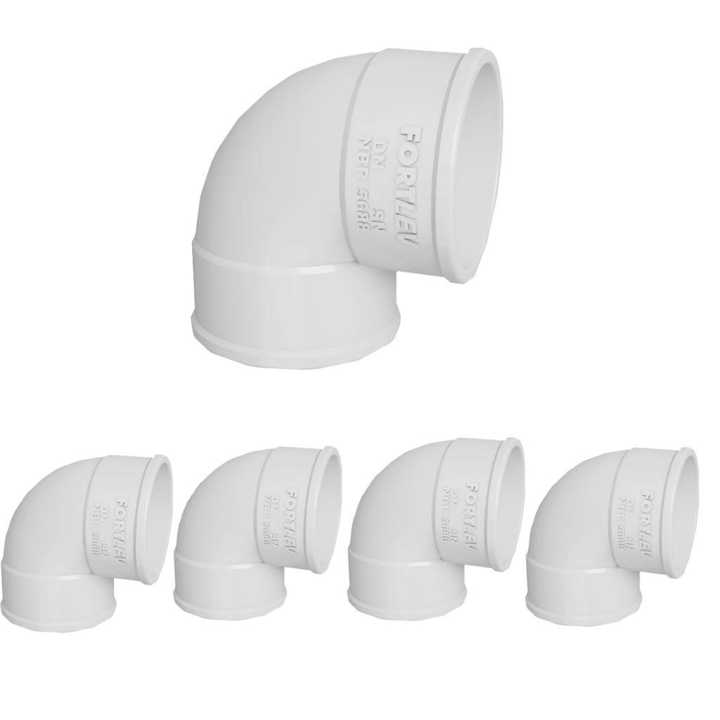 Pacote 25 unid Joelho PVC 90° Para Tubo Esgoto 50mm Fortlev