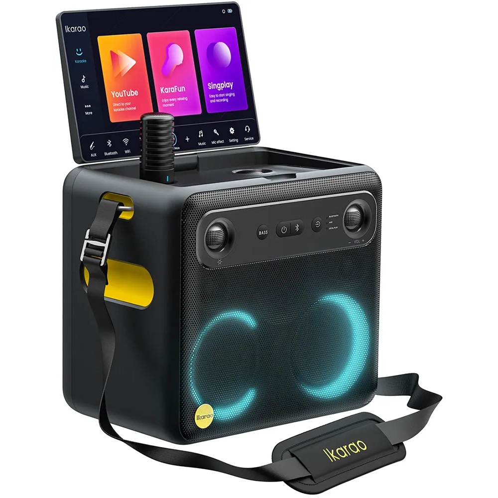 Imagem do produto Caixa de som Karaokê JOOG X2 600W Tela 10,1" 2x Microfones sem fio 2